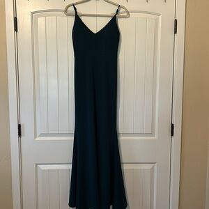 Lulus Green Women’s Long Slip Formal Prom Dress Sz Small